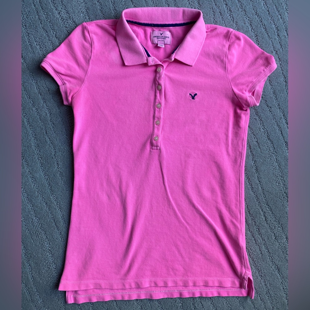 American Eagle Outfitters Polo Shirt Women’s Size M Pink